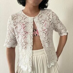 Vintage White Lace Cardigan
